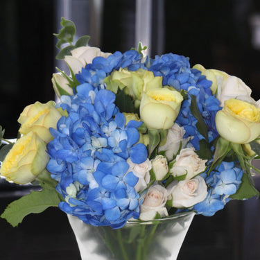 Hydrangea & Spray Rose Arrangement in Vase